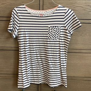 Boden Contrast Top - Stripes and Dots